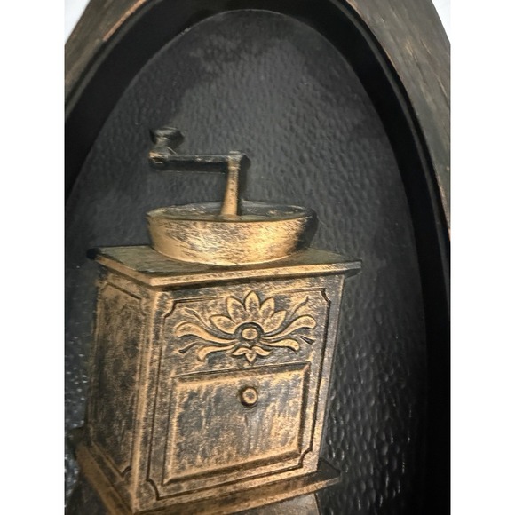 Coffee Grinder Dart Ind Wall Hangings Vtg 1970s Copper Look Plastic 12" Set of 2 - Picture 8 of 12